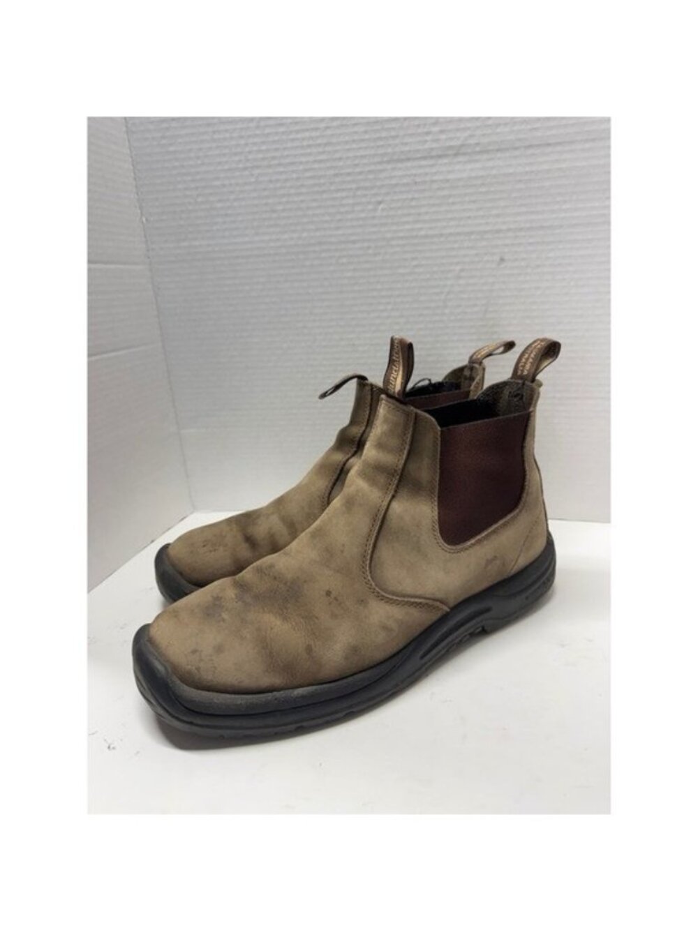 Blundstone 780 Rustic Brown Leather Chelsea Work Boots Mens 13 AU 12 EH Rated